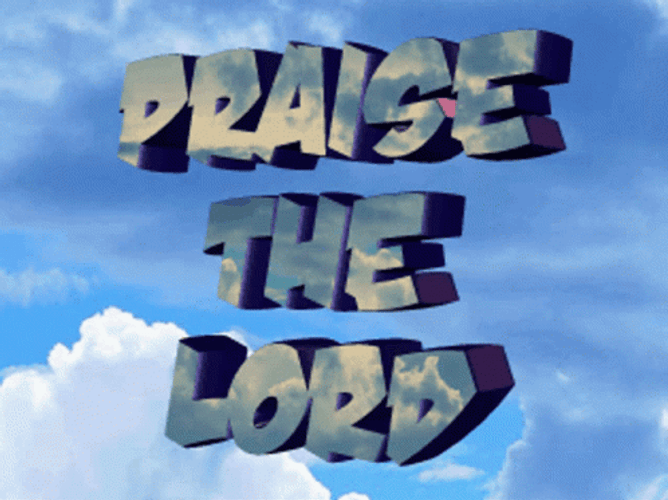 Praise The Lord Revolving Text Art GIF