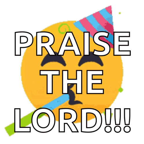 Praise the Lord Sticker with Party Hat