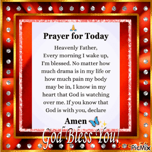 Prayer for Today on Red Background