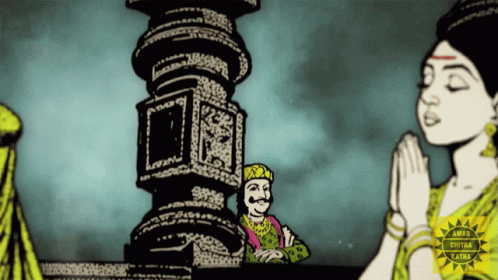 Prayer Indian Girl Cartoon GIF