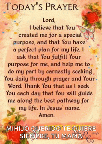 Prayer with Flowers and Butterflies