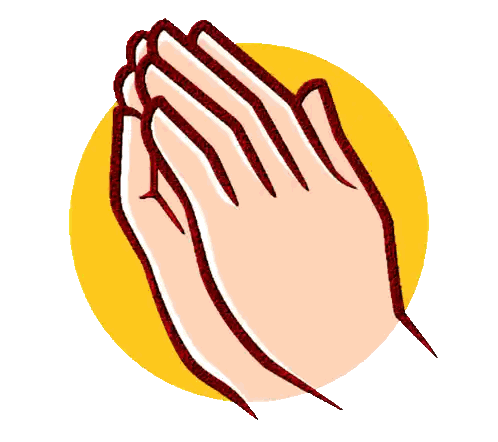 Praying Hands Drawing with Green Lines