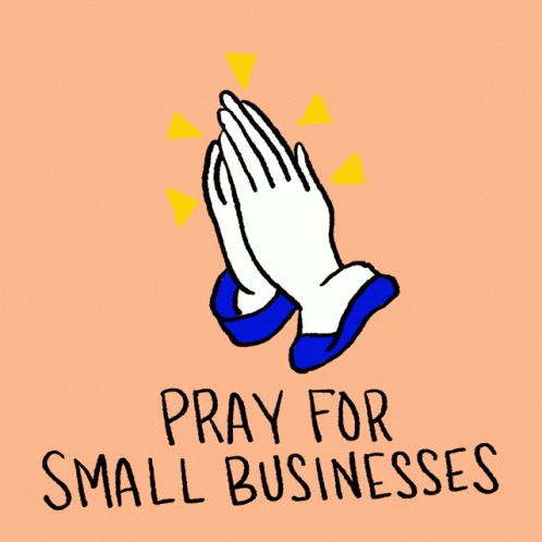 Praying Hands with Pray for Small Businesses