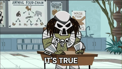 Predator Sitting at Desk with Its True