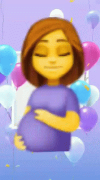 Pregnancy Animated Balloon Woman Emoji GIF