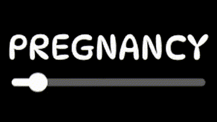 Pregnancy Text on Black Background