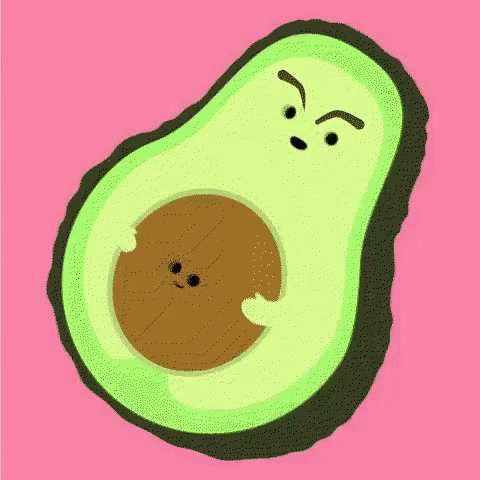 Pregnant Avocado Angry Eyebrows GIF