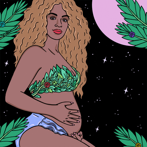 Pregnant Beyonce Flowers GIF