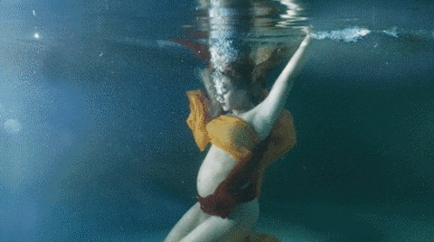 Pregnant Beyonce Underwater GIF
