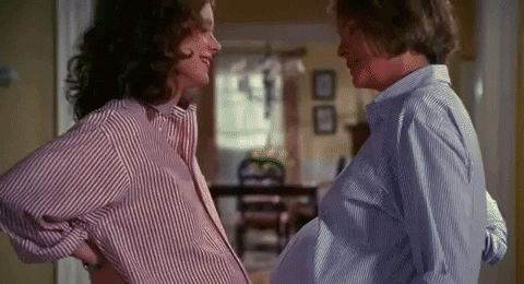 Pregnant Diane Keaton Kimberly Williams GIF