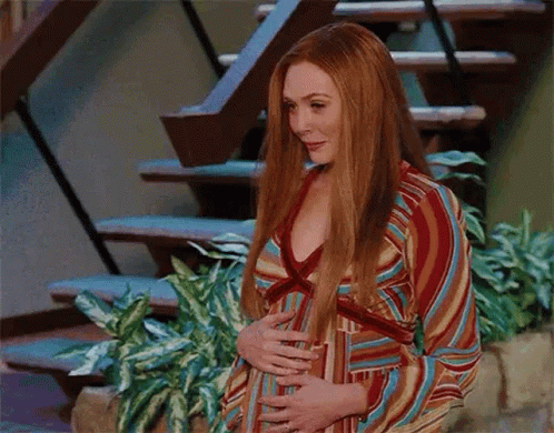Pregnant Wandavision Smiling GIF