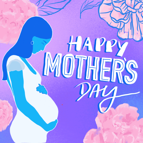 Pregnant Women Animation Happy Mother Day GIF
