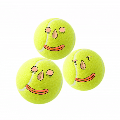 Preppy Smiley Face Tennis Balls GIF