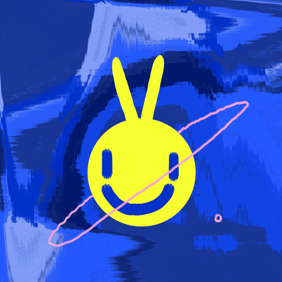 Preppy Smiley Face Trippy Bunny GIF