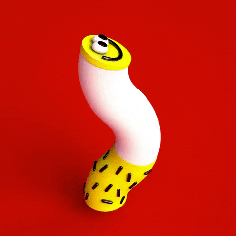 Preppy Smiley Face Weird Worm GIF