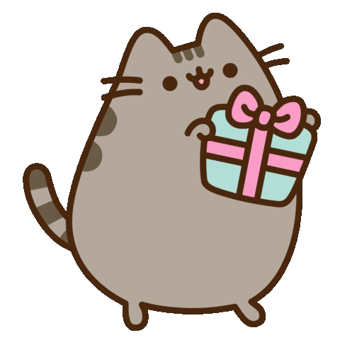 Present Happy Pusheen Cat Gift Box GIF