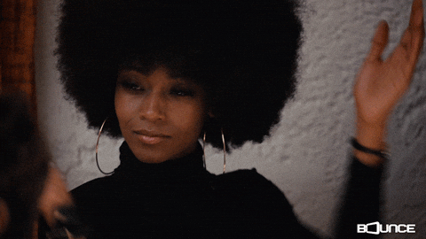 Pretty Afro Haired Yaya Dacosta Applauding GIF