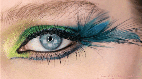 Pretty Blue Green Eyelash GIF