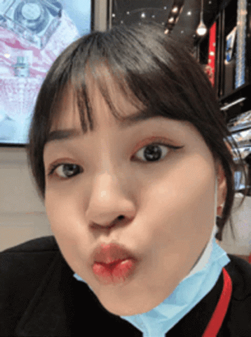 Pretty Girl Big Kiss GIF