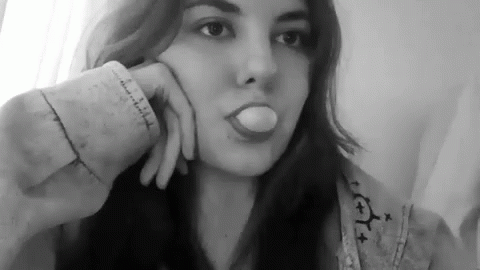 Pretty Girl Blowing Bubble Gum GIF