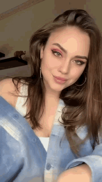 Pretty Girl Flirting Face GIF