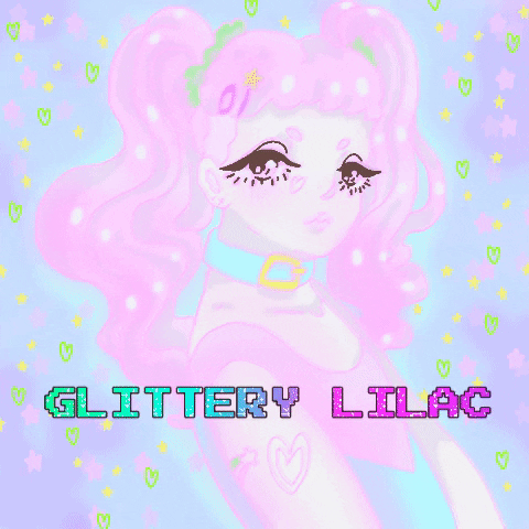 Pretty Girl Glittery Lilac Hair GIF