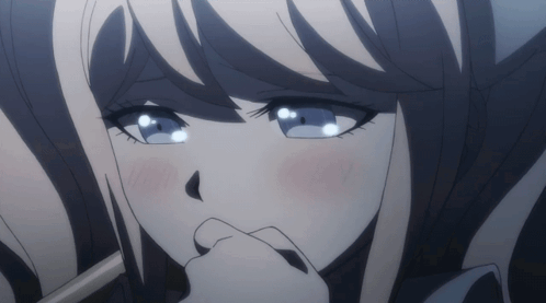 Pretty Junko Enoshima Blushing GIF