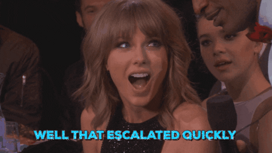 Pretty Laughing Taylor Swift That Escalated Quickly GIF