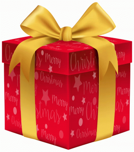 Pretty Present Red Gift Box With Gold Lace GIF