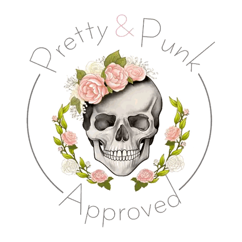 Pretty & Punk Skull Roses Logo