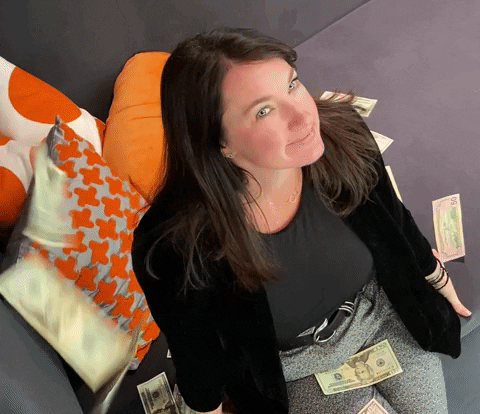 Pretty Woman Looking Making It Rain Money GIF
