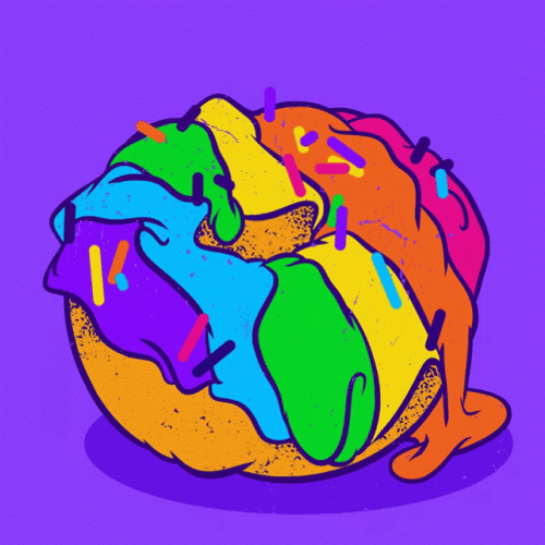 Pride Cute Rainbow Donut GIF