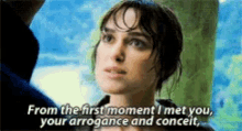 Pride & Prejudice Elizabeth Bennet You're Conceited GIF