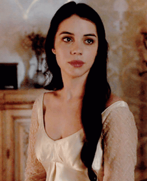 Prim Adelaide Kane Donning  Long Black Hair GIF