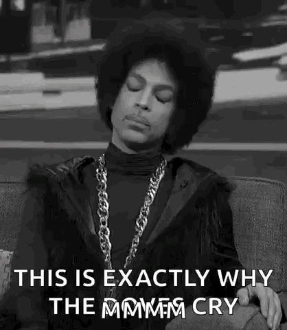 Prince Is Sitting On A Couch In A Black And White Photo With His Eyes Closed . GIF