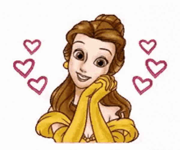 Princess Belle Lovely Hearts Beauty And The Beast GIF