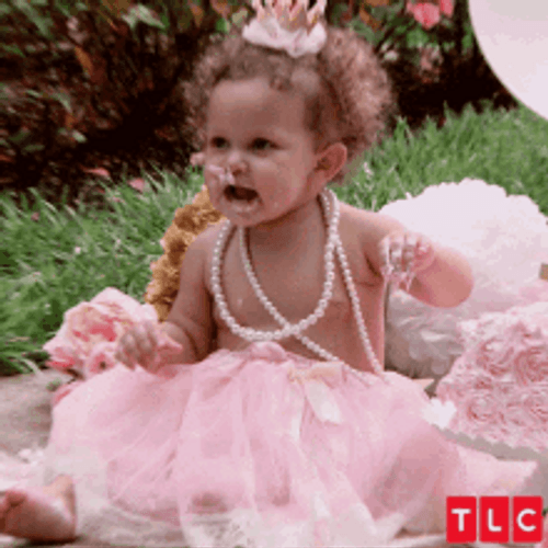 Princess Birthday Cute Girl Eating Cake GIF