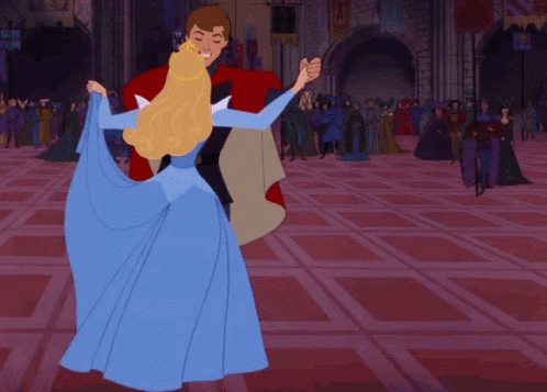Princess in Blue Dress Dancing With Knight