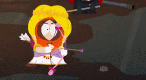 Princess Kenny Shooting Arrow Hearts GIF