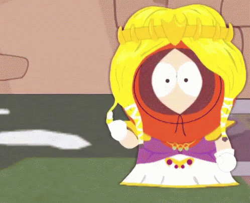 Princess Kenny Twirling Blonde Hair GIF