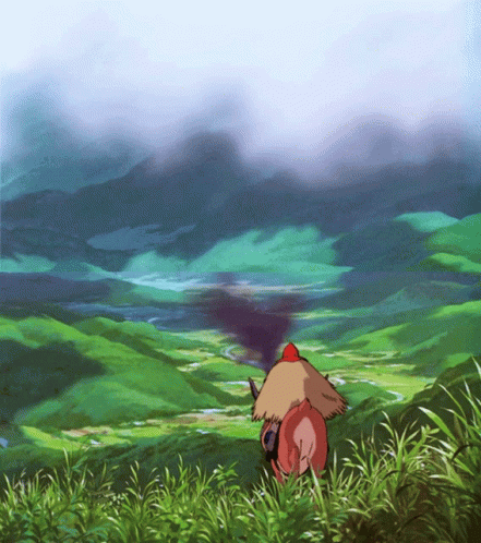 Ashitaka Walking Away Princess Mononoke GIF
