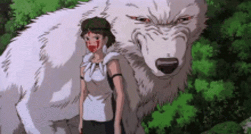 Princess Mononoke Spitting Blood GIF