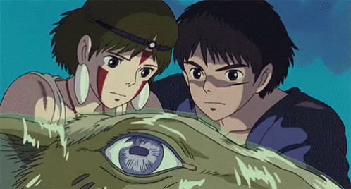 Princess Mononoke Ashitaka Lifting Head GIF