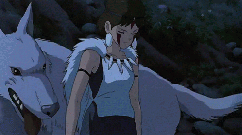 Moro Consoling Princess Mononoke GIF