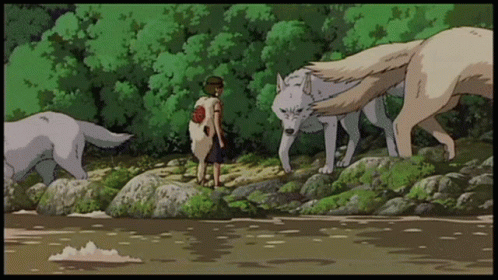 Princess Mononoke Riding Moro GIF