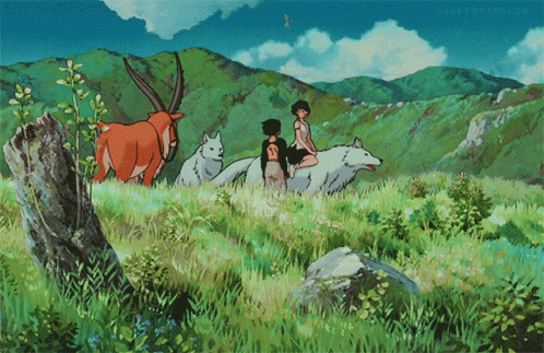 Princess Mononoke Leaving With Moro GIF