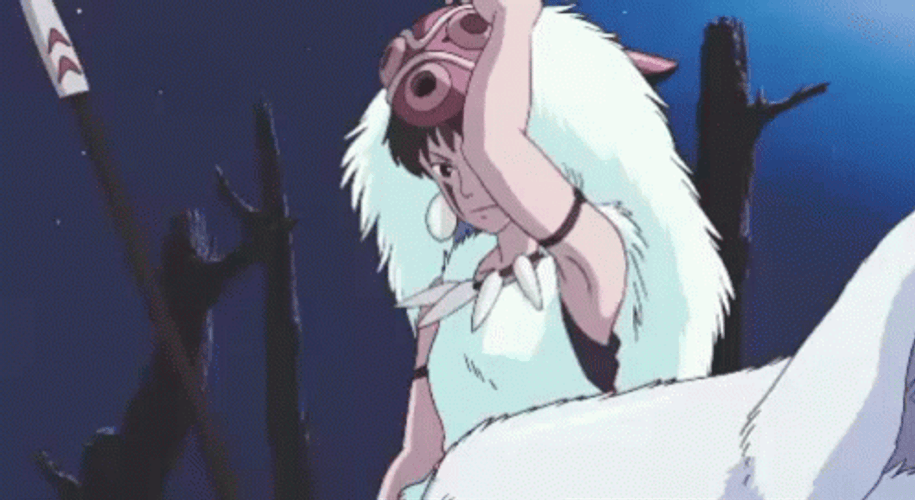 Princess Mononoke Wearing Mask  GIF