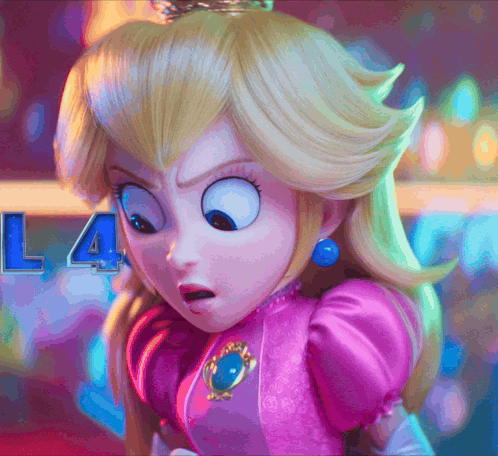 Princess Peach Close Up With Number 4
