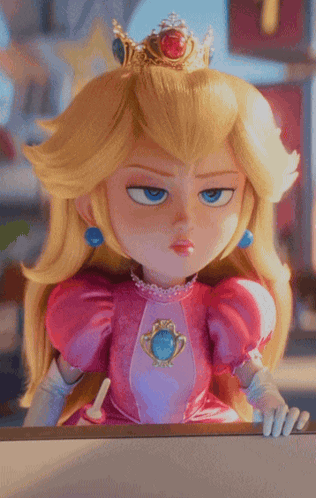 Princess Peach Doll in Pink Dress and Tiara