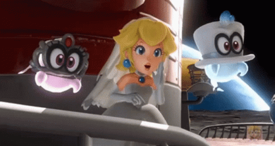 Princess Peach Goodbye GIF
